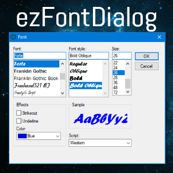ezFont Dialog VisualNeo for Windows Plugin